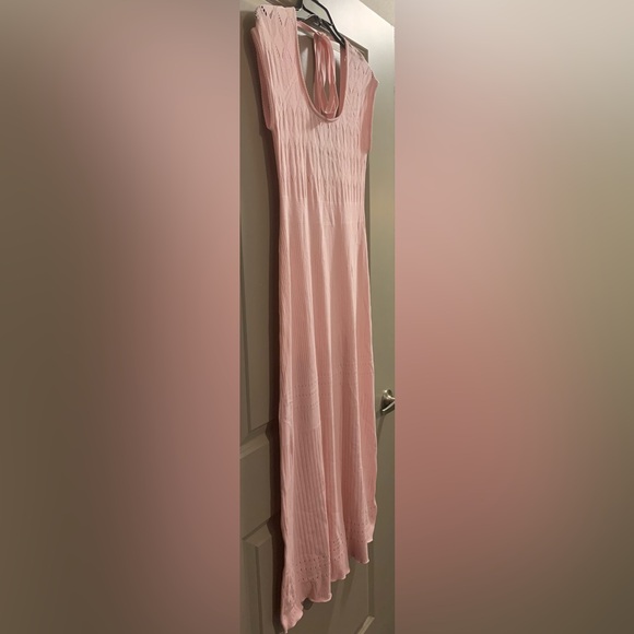 Baby Pink/Blush Pink Knit Free People Robin Seamless Midi Dress Medium/Large NWT - Picture 12 of 13